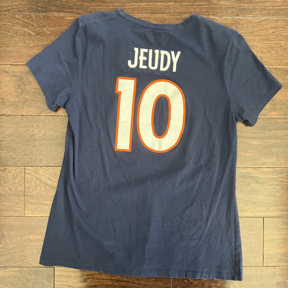 Jerry Jeudy NFL Denver Broncos N. 10 Women’s Blue T-shirt V Neck Size L